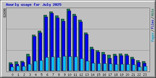 Hourly usage for July 2025