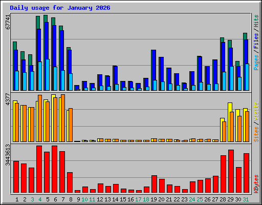 Daily usage for January 2026