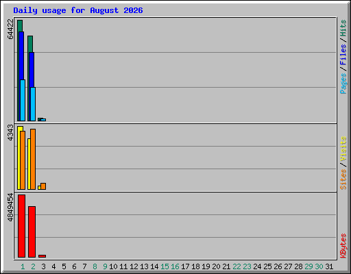 Daily usage for August 2026