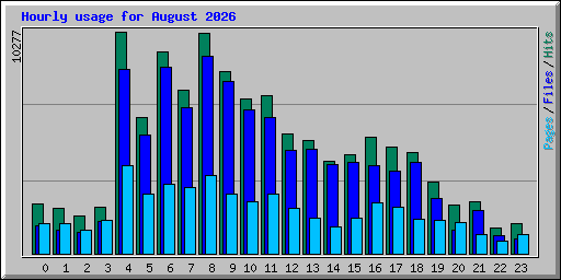 Hourly usage for August 2026